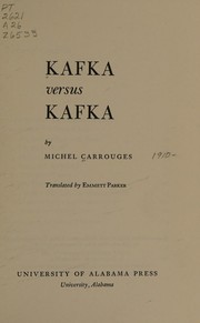 Cover of: Kafka contre Kafka