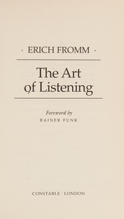 Cover of: The art of listening
