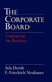 Cover of: The corporate board