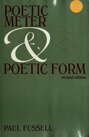Cover of: Poetic meter and poetic form
