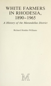 Cover of: White farmers in Rhodesia, 1890-1965