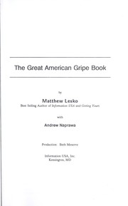 Cover of: The great American gripe book