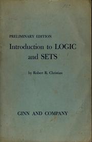 Cover of: Introduction to logic and sets