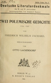 Cover of: Zwei polemische Gedichte (1754-1755)
