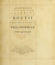 De consolatione philosophiae by Boethius