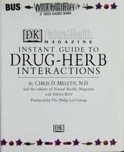 Cover of: Instant guide to drug-herb interactions