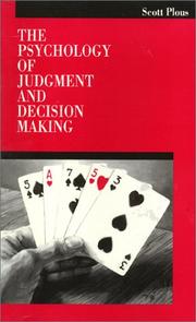 Cover of: The psychology of judgment and decision making