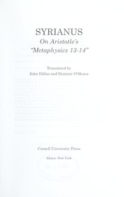 Cover of: On Aristotle's "Metaphysics 13-14"