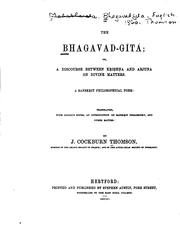 Cover of: The Bhagavad-Gítá, Or, A Discourse Between Kṛiṣhṇa and Arjuna on Divine Matters: A Sanskrit ...