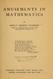 Cover of: Amusements in mathematics
