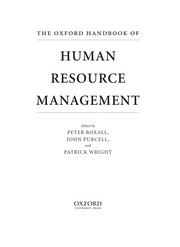 best books about Oxford The Oxford Handbook of Human Resource Management