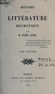 Cover of: Histoire de la littérature dramatique