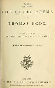 Cover of: Poems by Thomas Hood