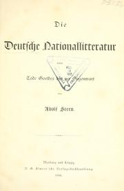 Cover of: Die deutsche Nationallitteratur vom Tode Goethes bis zur Gegenwart