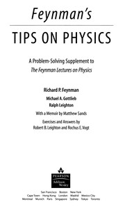 Cover of: Feynman's tips on physics: a problem-solving supplement to the Feynman lectures on physics