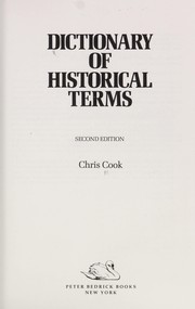 Cover of: Dictionary of historical terms