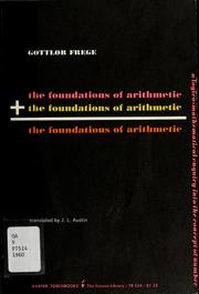 Cover of: Grundlagen der Arithmetik: a logico-mathematical enquiry into the concept of number.
