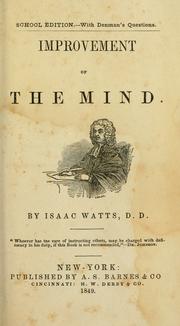 Cover of: The improvement of the mind