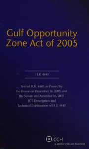 Cover of: Gulf Opportunity Zone Act of 2005