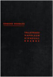Cover of: Talleyrand; Napoleon; Stendal; Grabbe