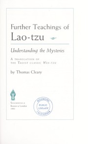 Cover of: Further teachings of Lao-tzu