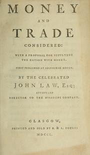 Cover of: Money and trade considered