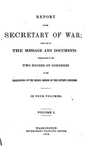 Cover of: Annual Report of the Secretary of War