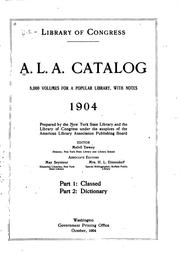 Cover of: A.L.A. Catalog: 8,000 Volumes for a Popular Library, with Notes. 1904