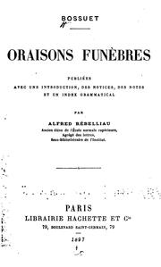 Cover of: ... Oraisons funèbres