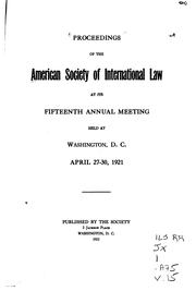 Cover image for Proceedings of the American Society of International Law at Its ... Annual ..