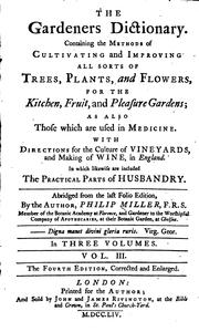 Cover of: The Gardeners Dictionary in Three Volumes - Vol. III