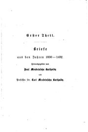 Cover of: Briefe Aus Den Jahren 1830 Bis 1847