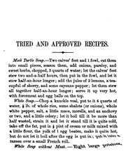 Cover of: Tried and approved recipes. By a lady