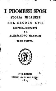 Cover of: I promessi sposi: storia milanese del secolo XVII