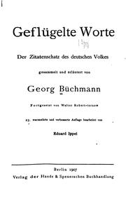 Cover of: Geflügelte Worte: Der Zitatenschatz des deutschen Volkes