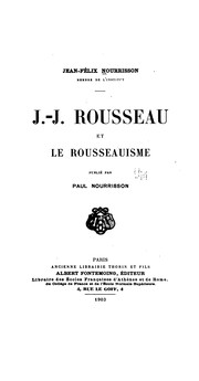 Cover of: J.-J. Rousseau et le Roussenuisme