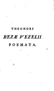 Cover of: Theodori Bezae Vezelii Poemata