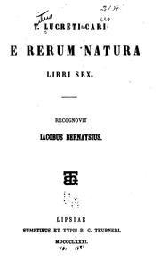 Cover of: De rerum natura