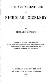 Cover of: The Life and Adventures of Nicholas Nickleby