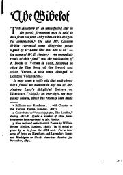Cover of: The Bibelot: A Reprint of Poetry and Prose for Book Lovers, Chosen in Part from Scarce Editions ..