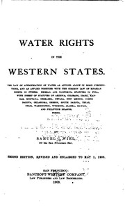 Cover image for Water Rights in the Western States: The Law of Appropriation of Water as ..