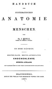 Cover of: Handbuch der systematischen Anatomie des Menschen. v. 3 pt. 1-2, 1876-79