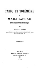 Cover of: Tabou et totémisme à Madagascar: étude descriptive et théorique