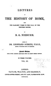 Cover of: Lectures on the History of Rome: From the Earliest Times to the Fall of the ..