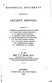 Cover of: Historical Documents Concerning the Ancient Britons
