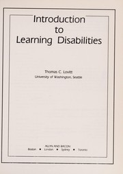 Cover of: Introduction to learning disabilities