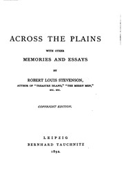 Cover of Across the plains with other memories and essays