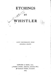 Cover of: Etchings by Whistler: Sixty Photographs from Original Prints