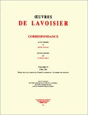 Cover of: Œuvres de Lavoisier: correspondance