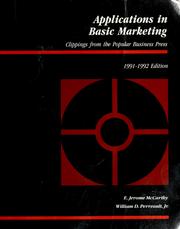 Cover of: Applications in basic marketing